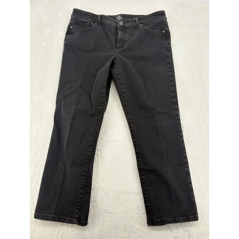 St John's Bay Jeans Mens 14PS Straight Leg Black Faded‎ Denim Pants